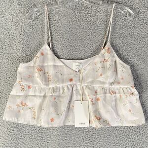 Wilfred Lover Camisole Tank Top Women Medium White Floral Babydoll Y2K Fairy NEW